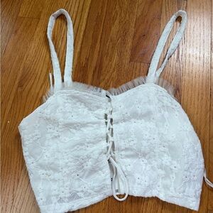 Zara White Lace Crop Top